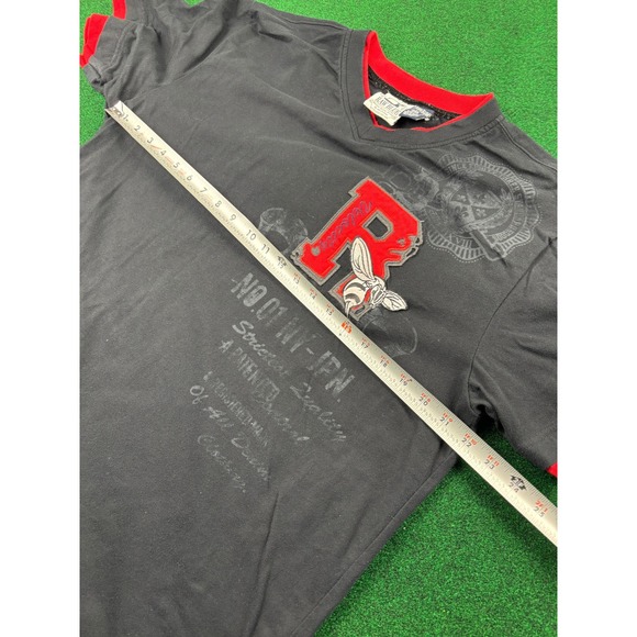 Raw Blue Graphic Tee T Shirt V Neck Red Trim Bee R Logo Mens 2XL - Picture 5 of 7